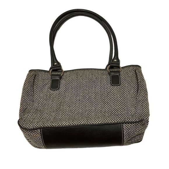 Vintage CHAPS Quiet Luxury Herringbone Handbag. Heritageprep top handle bag. - Picture 2 of 5